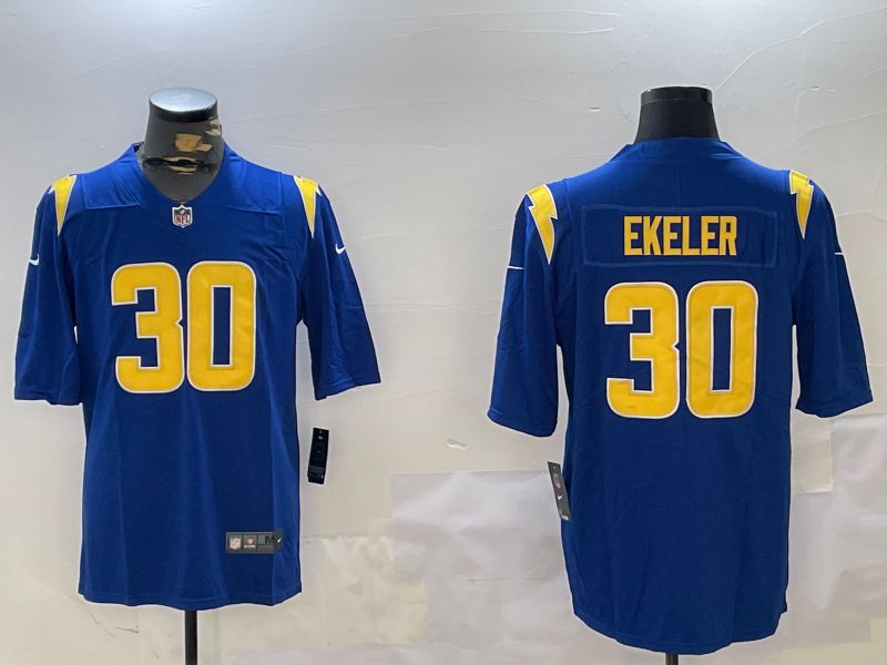 Men Los Angeles Chargers #30 Ekeler Blue Second generation 2024 Nike Limited NFL Jersey style 1